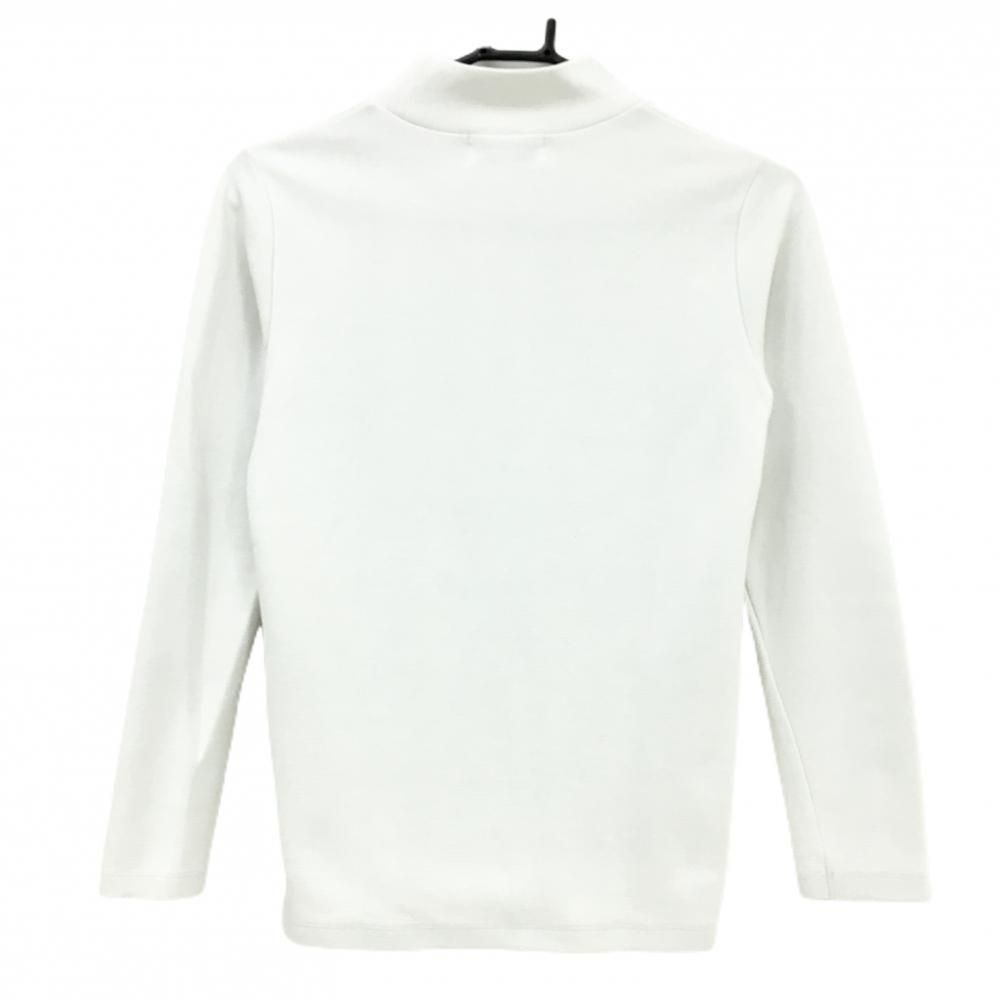 マンシングウェア×V12 長袖ハイネックシャツ 白 ロゴダークグレー 裏微
