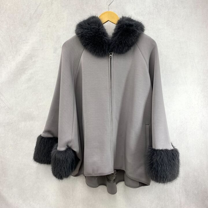 美品 FENNEL フェンネル ポンチョ ライク ファーコート SL-379