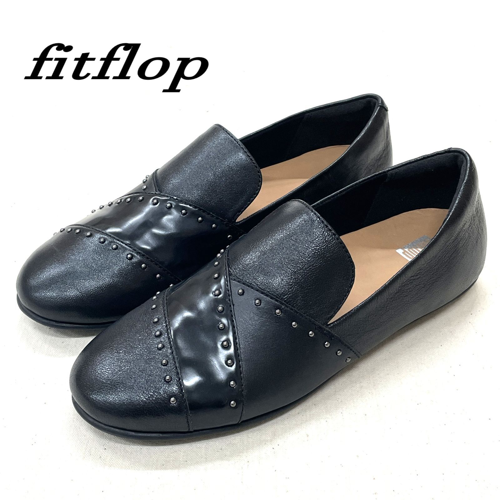 fitflop フィットフロップ スタッズ付き ローファー US7.5/24.5 