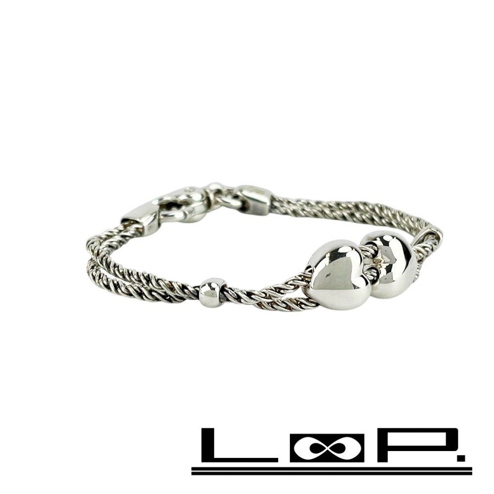 ティファニー □美品□ ダブルロープ ハート ブレスレット