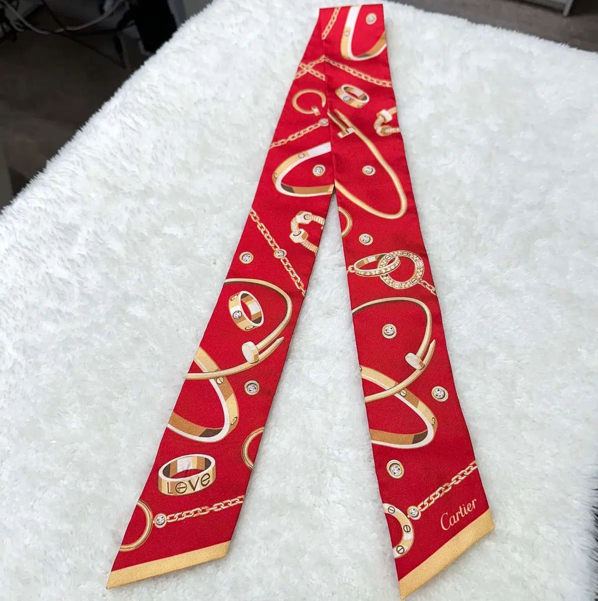 カルティエ LOVE ツイリー スカーフ レッド - J011311 - メルカリ