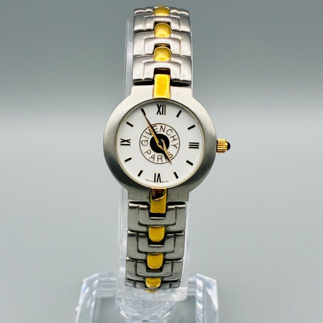 稼働 美品 GIVENCHY ジバンシィ クォーツ レディース 腕時計 コンビ