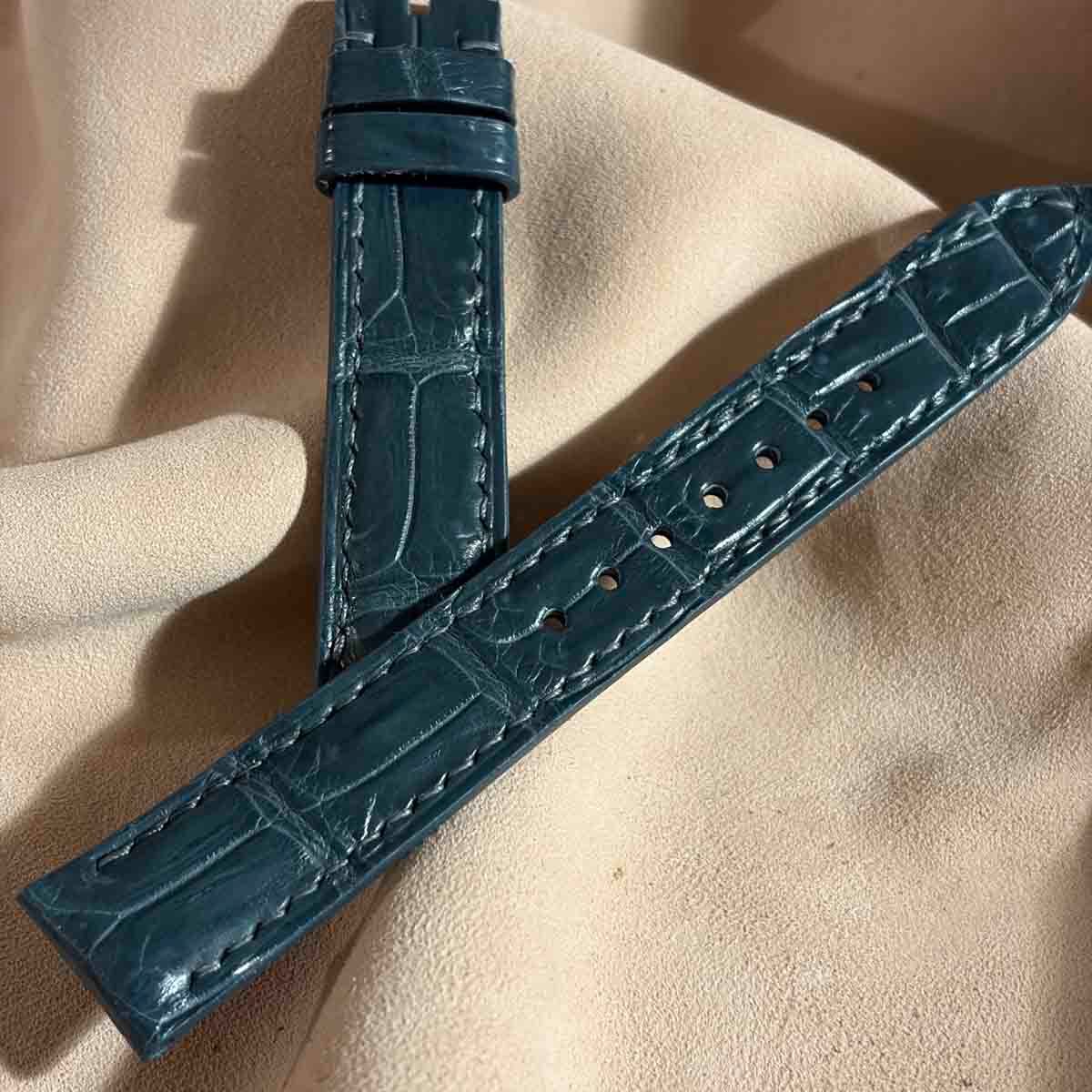 cro-1825 クロコダイル 腕時計ベルト ブルーグレー ラグ幅22mm cro-2012 クロコダイル 腕時計ベルト ブルーグレー (ラグ幅22 mm