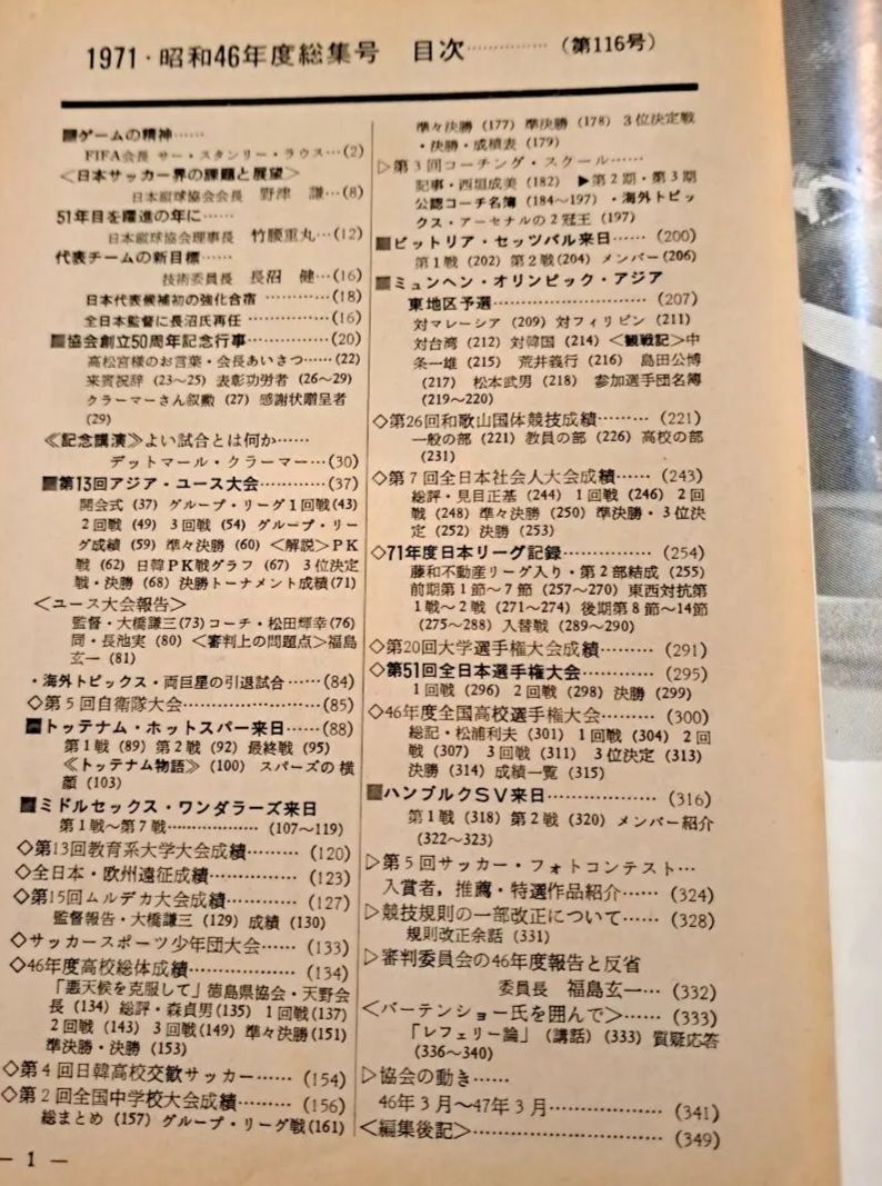 サッカー 昭和「サッカー」111～115号&116号「1971総集号」全6冊 レア