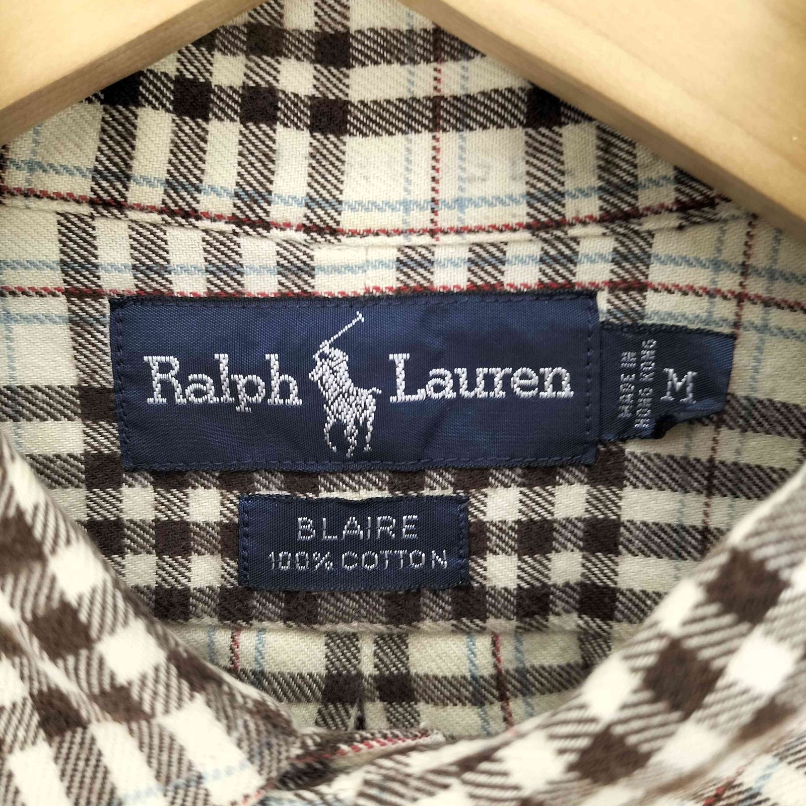 ラルフローレン RALPH LAUREN 90S BLAIRE ポニー刺繍 L/S チェック BD