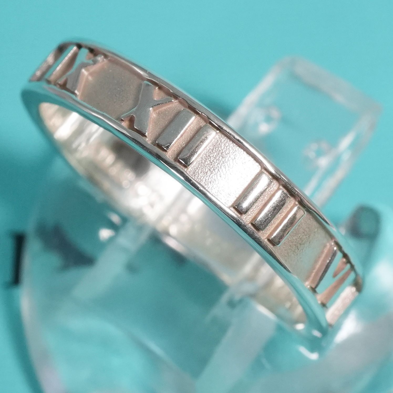 極美品18.5号 ティファニー アトラス スリム シルバーリング/25-2521