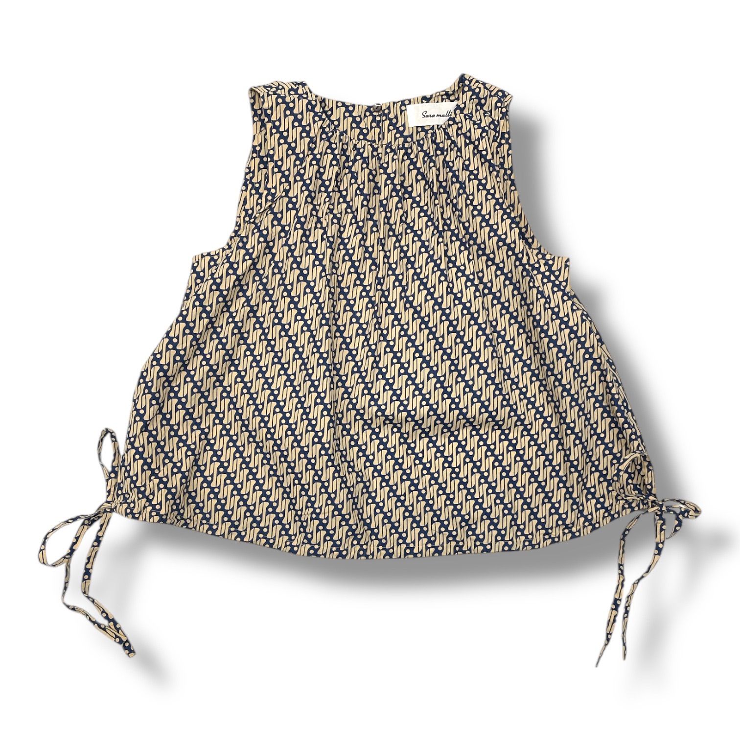 Sara Mallika サラマリカ GEOMETRIC PATTERN GATHER TOP 幾何学 