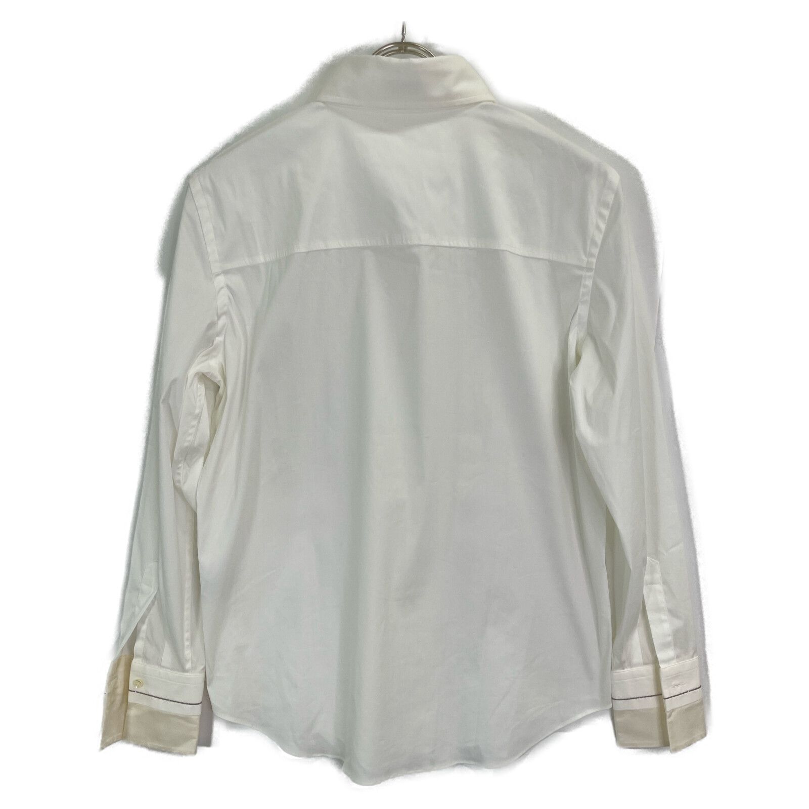 BRUNELLO CUCINELLI モニーレ装飾 トップス ブラウス 切替 S BRUNELLO CUCINELLI ブルネロクチネリ ﾎﾜｲﾄ 20SS ｺｯﾄﾝ混 ﾓﾆｰﾚ装飾 ｼｬﾂ