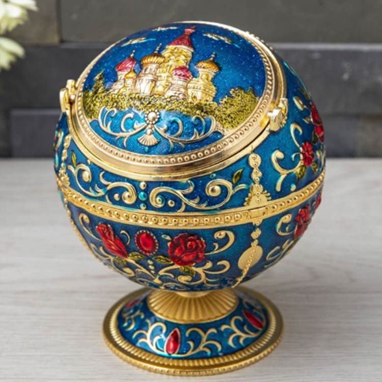 灰皿 地球儀型 蓋付き 屋外 卓上 iqos灰皿 ふたつき アイコス はいざら