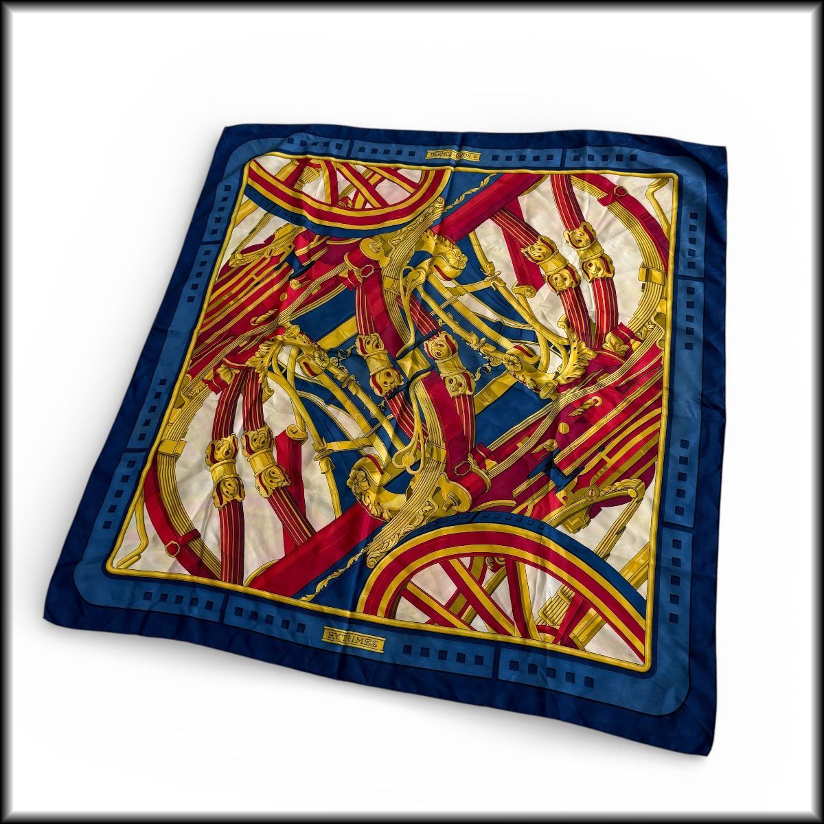 ◇エルメス◇スカーフ カレ90 RYTHMES リズム シルク 色移り有り 中古