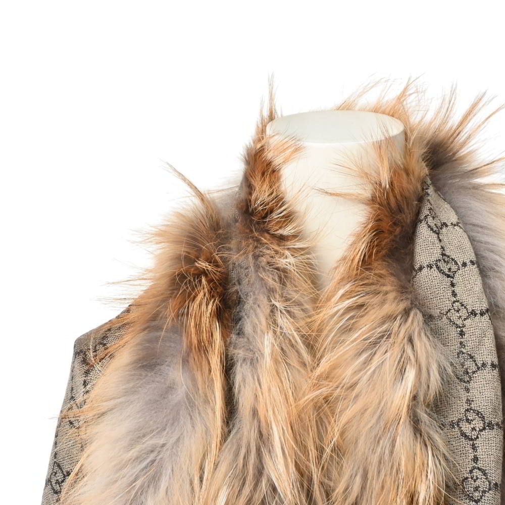 GUCCI フォックスファー付き シルク混 GG柄 ストール マフラー - メルカリ