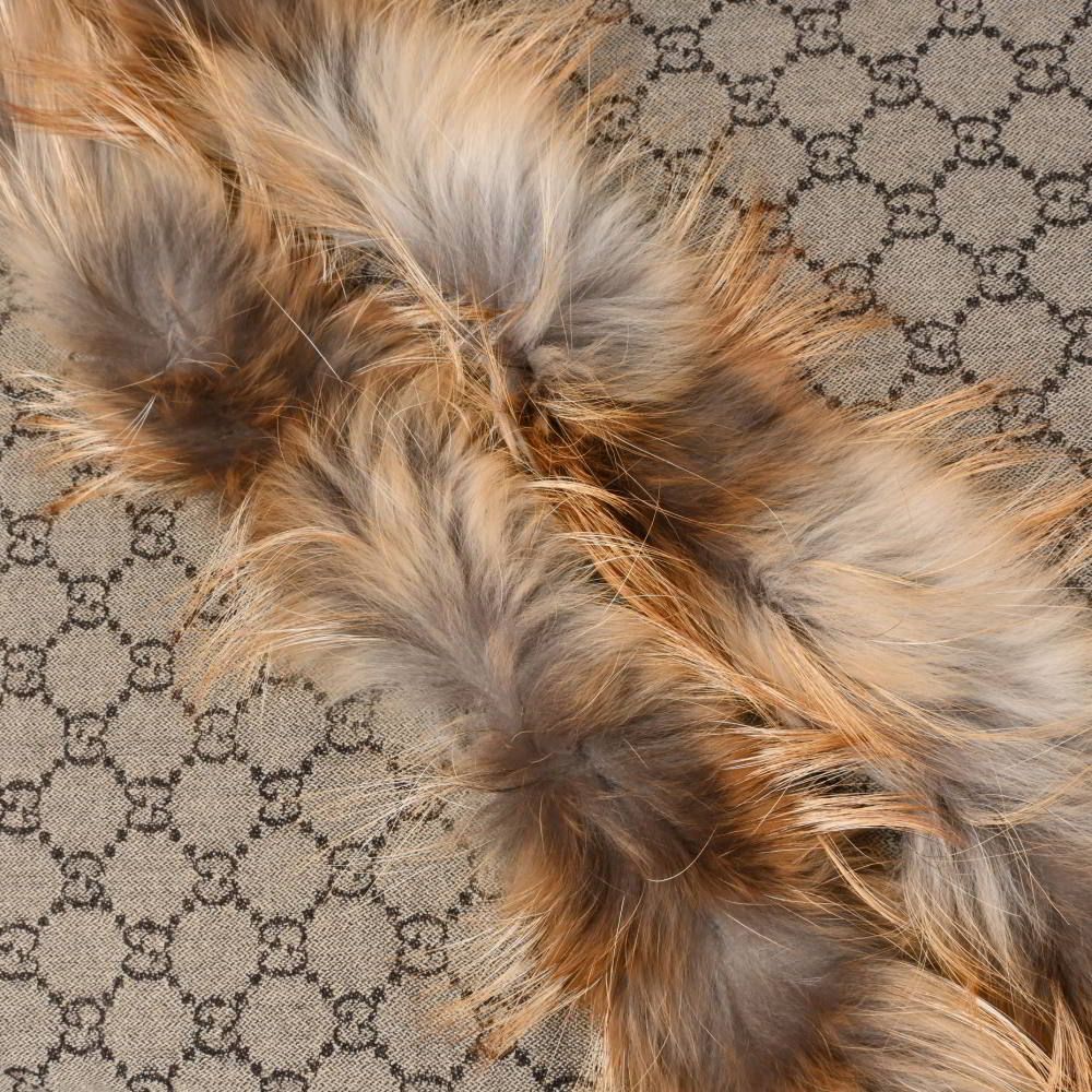 GUCCI フォックスファー付き シルク混 GG柄 ストール マフラー - メルカリ