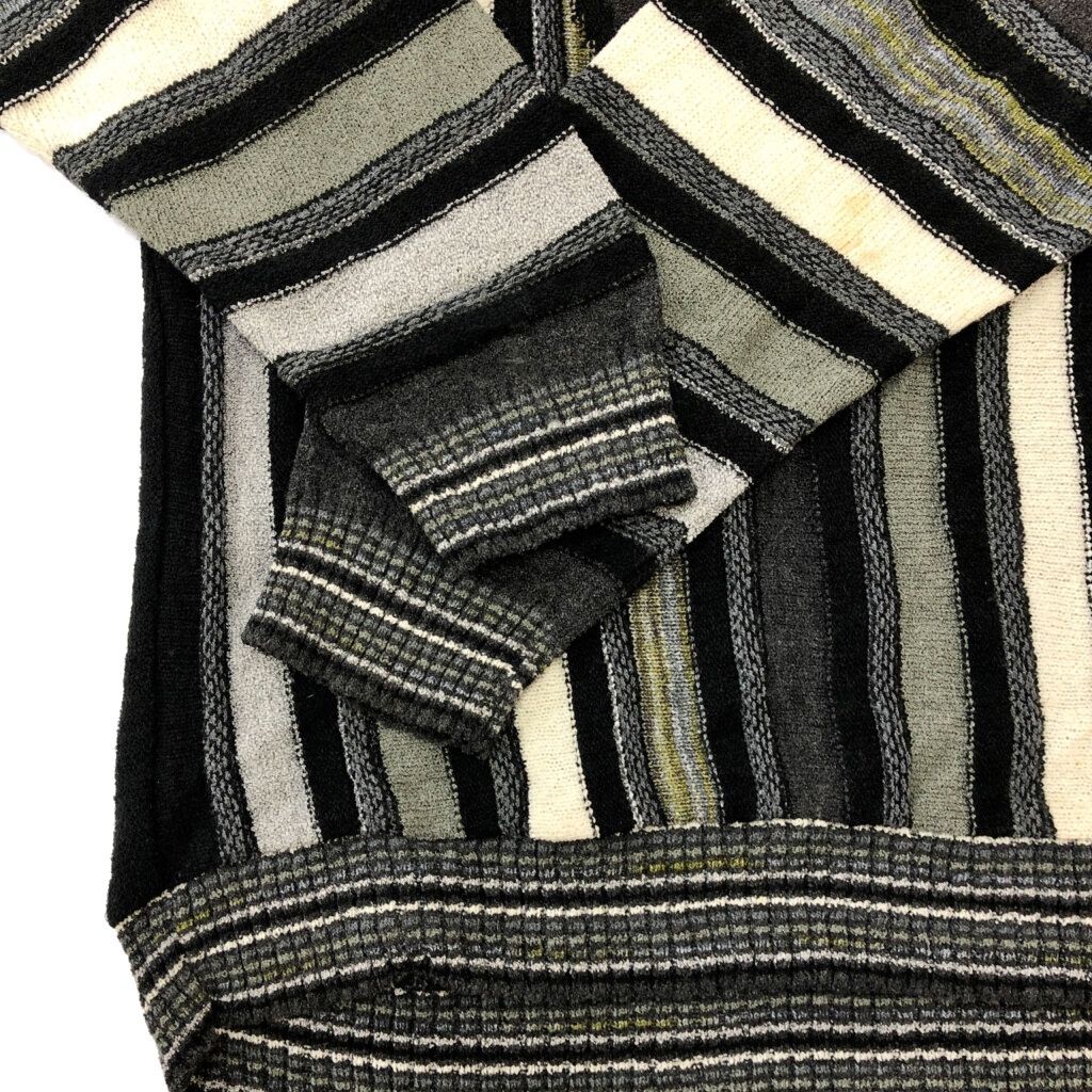 90年代 USA製 BACHRACH 3Dニットセーター ストライプ マルチカラー 
