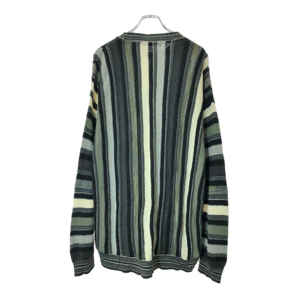 90年代 USA製 BACHRACH 3Dニットセーター ストライプ マルチカラー 