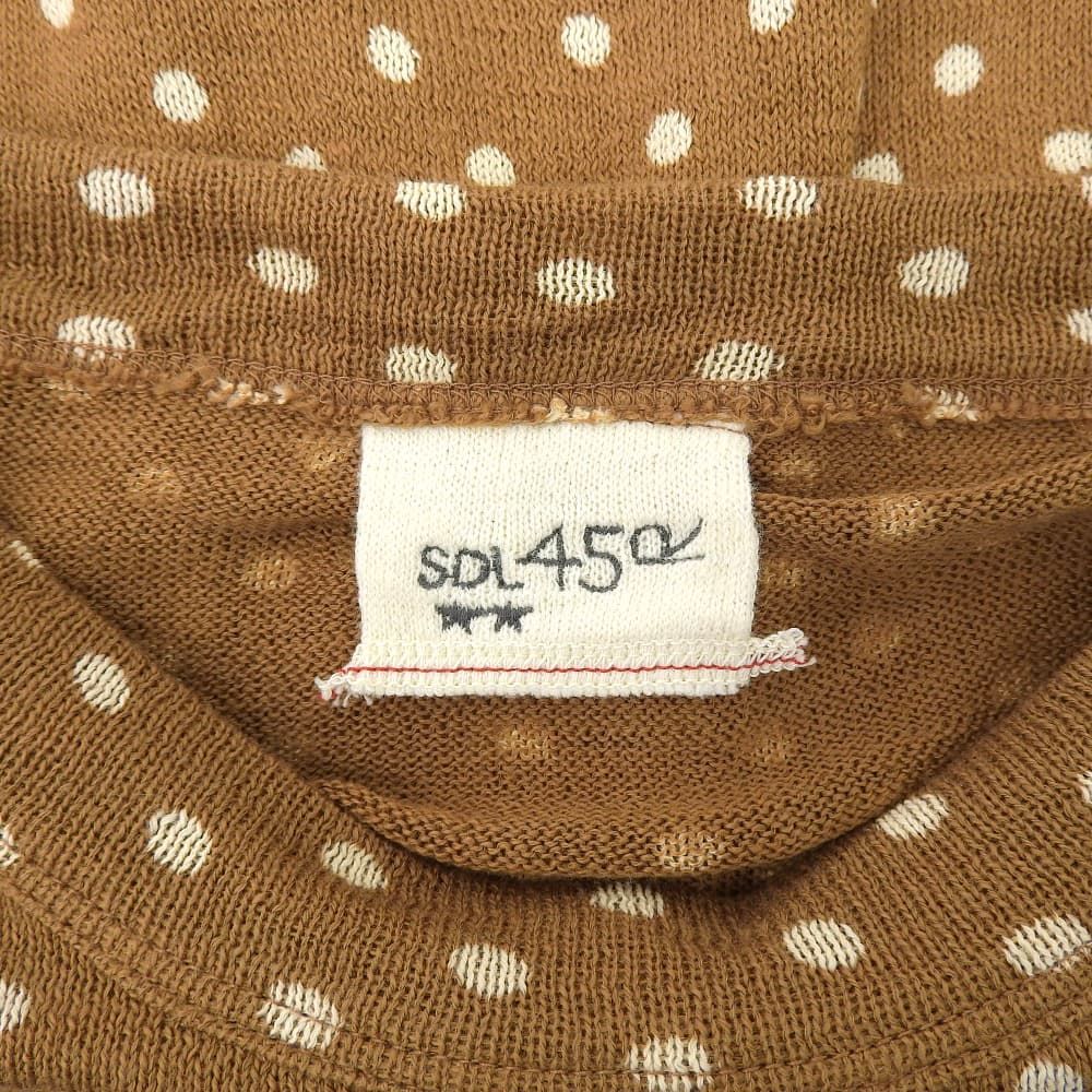 未使用✨45R 水玉ガーゼニットソーの908ヨックネックTシャツ 45R フォーティファイブ アール 美品 水玉ガーゼニットソーの908