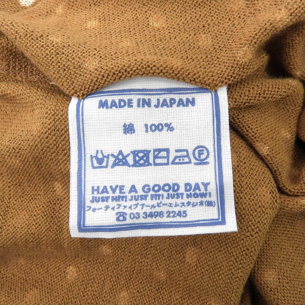 未使用✨45R 水玉ガーゼニットソーの908ヨックネックTシャツ 45R フォーティファイブ アール 美品 水玉ガーゼニットソーの908