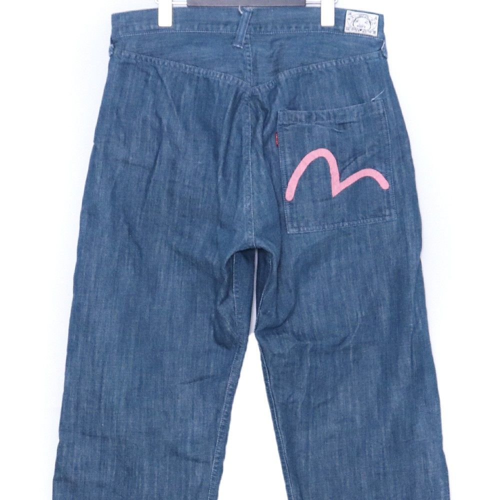 EVISU YAMANE ピンクカモメペイント デニムパンツ サイズ36 インディゴ