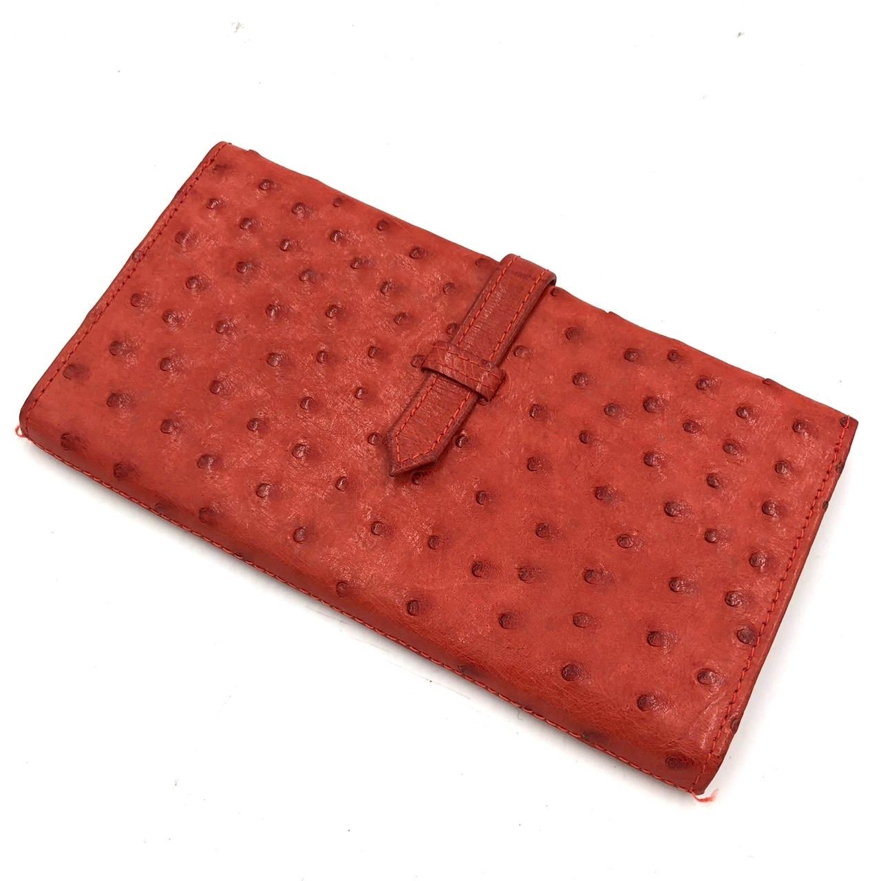 RODANIA ロダニア オーストリッチ 長財布 レッド 赤 本革 レザー 二 