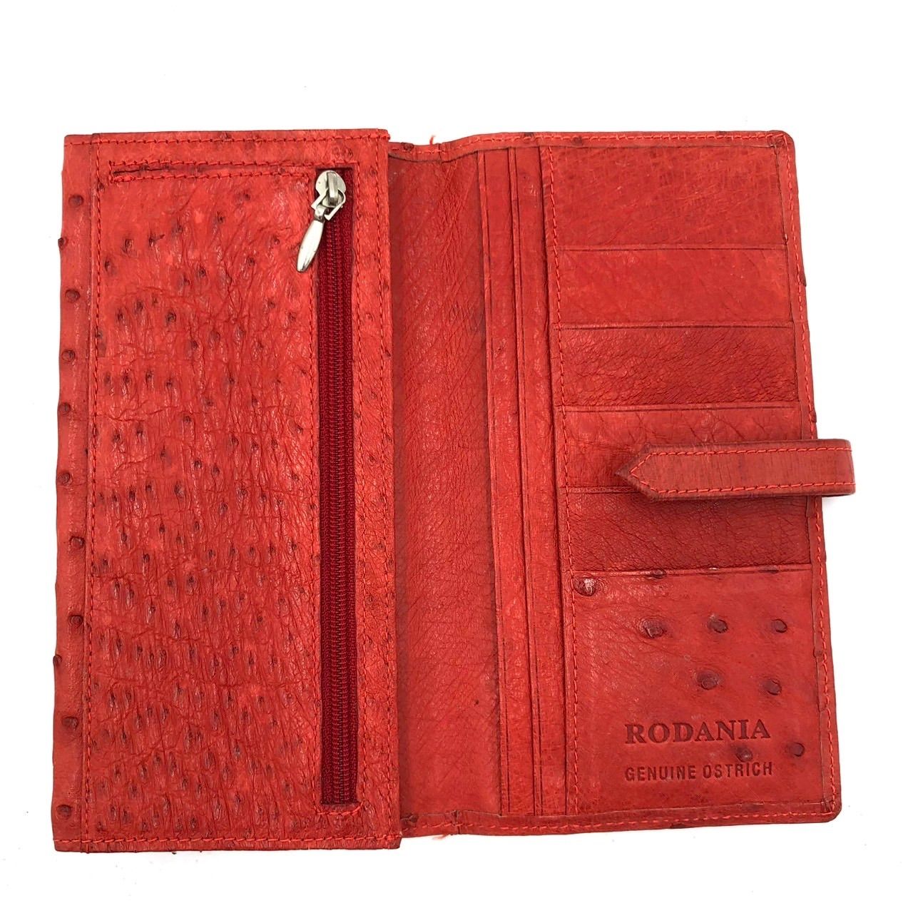 RODANIA ロダニア オーストリッチ 長財布 レッド 赤 本革 レザー 二 