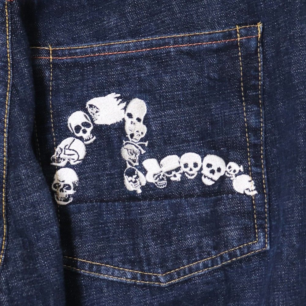 EVISU 和柄スカル カモメ刺繍 デニムパンツ W34 L35 インディゴ - メルカリ
