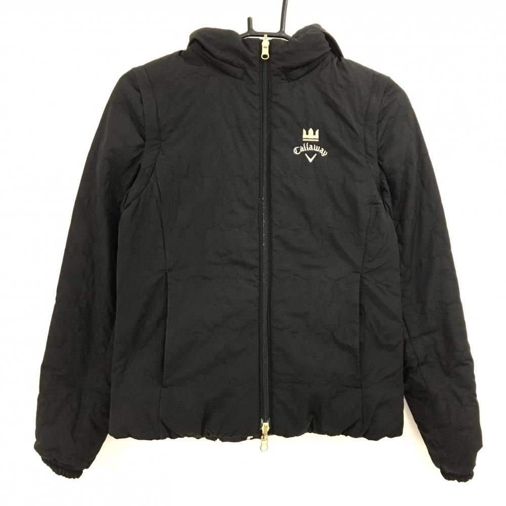 新品】キャロウェイ 4WAYダウンジャケット 黒×白 花柄 片面花型