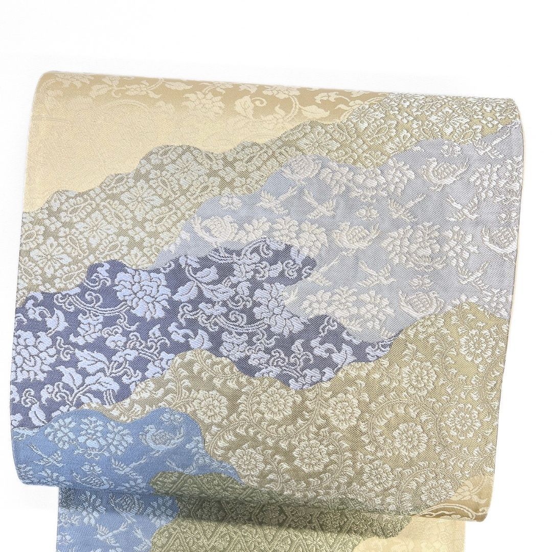 袋帯 霞取り 菱模様 唐花模様 金糸 着物 013b p ms - メルカリ