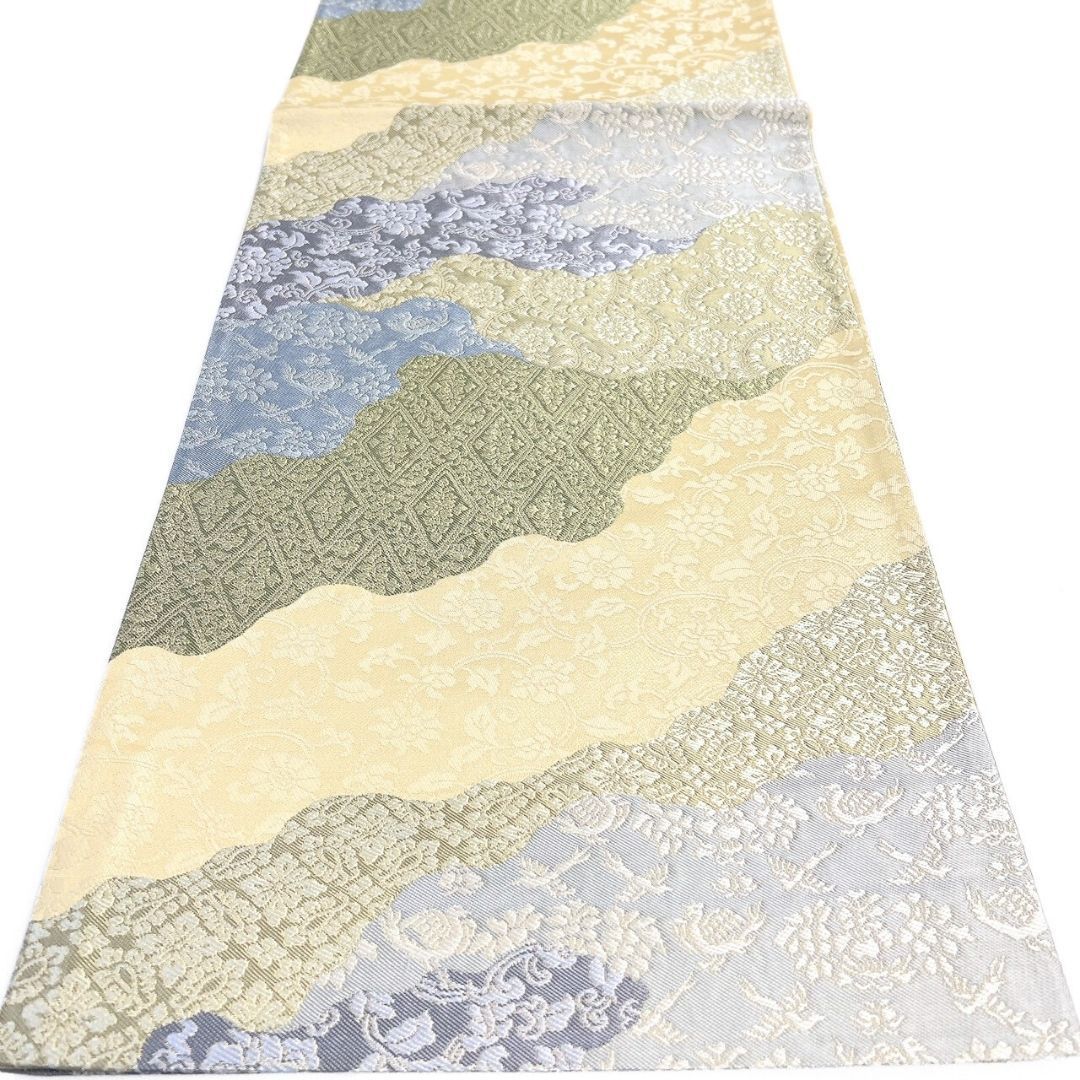 袋帯 霞取り 菱模様 唐花模様 金糸 着物 013b p ms - メルカリ