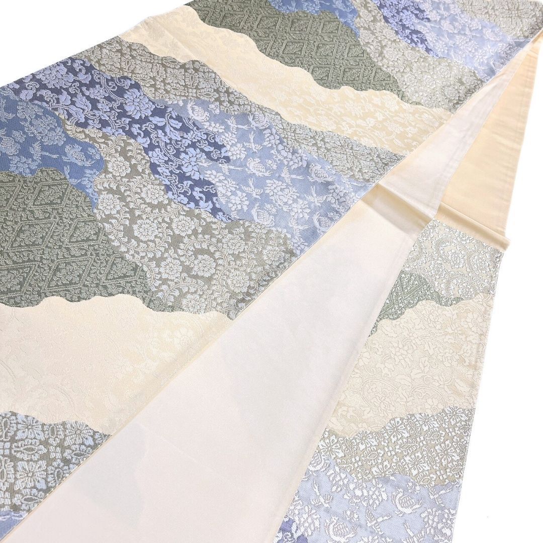 袋帯 霞取り 菱模様 唐花模様 金糸 着物 013b p ms - メルカリ