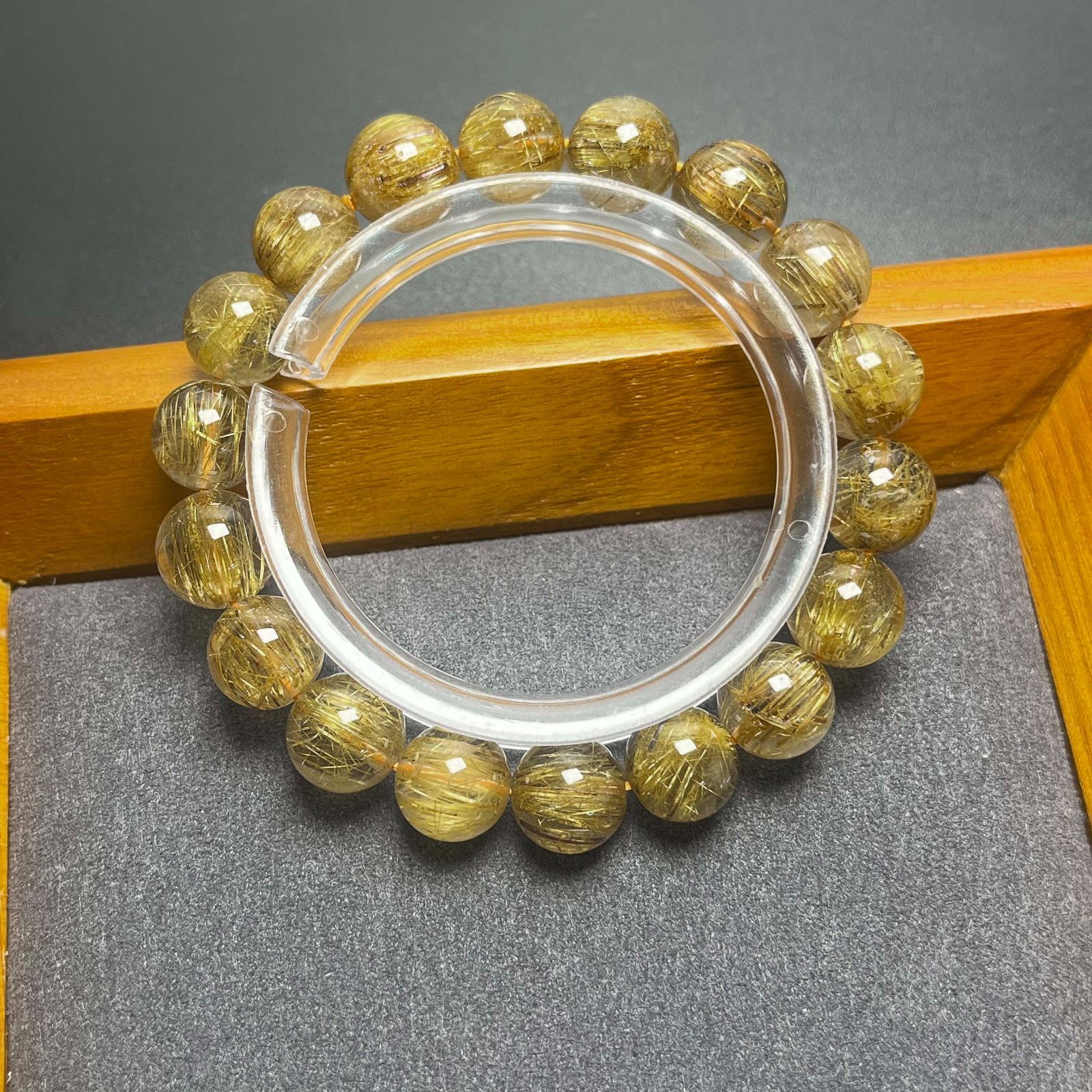 超希少!!!☆【90Aブラックシルバールチル】☆銅銀針水晶ブレスレット