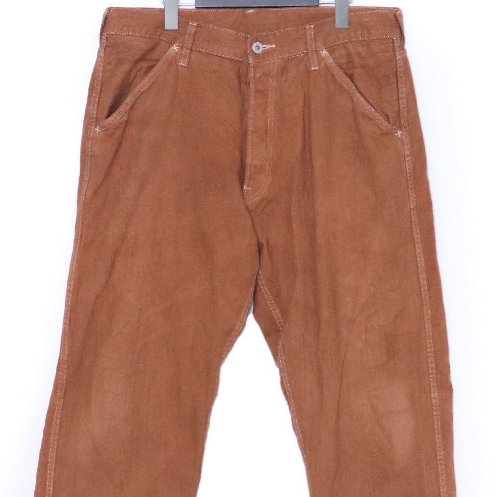 EVISU YAMANE ブラックカモメペイント デニムパンツ サイズ36 ブラウン