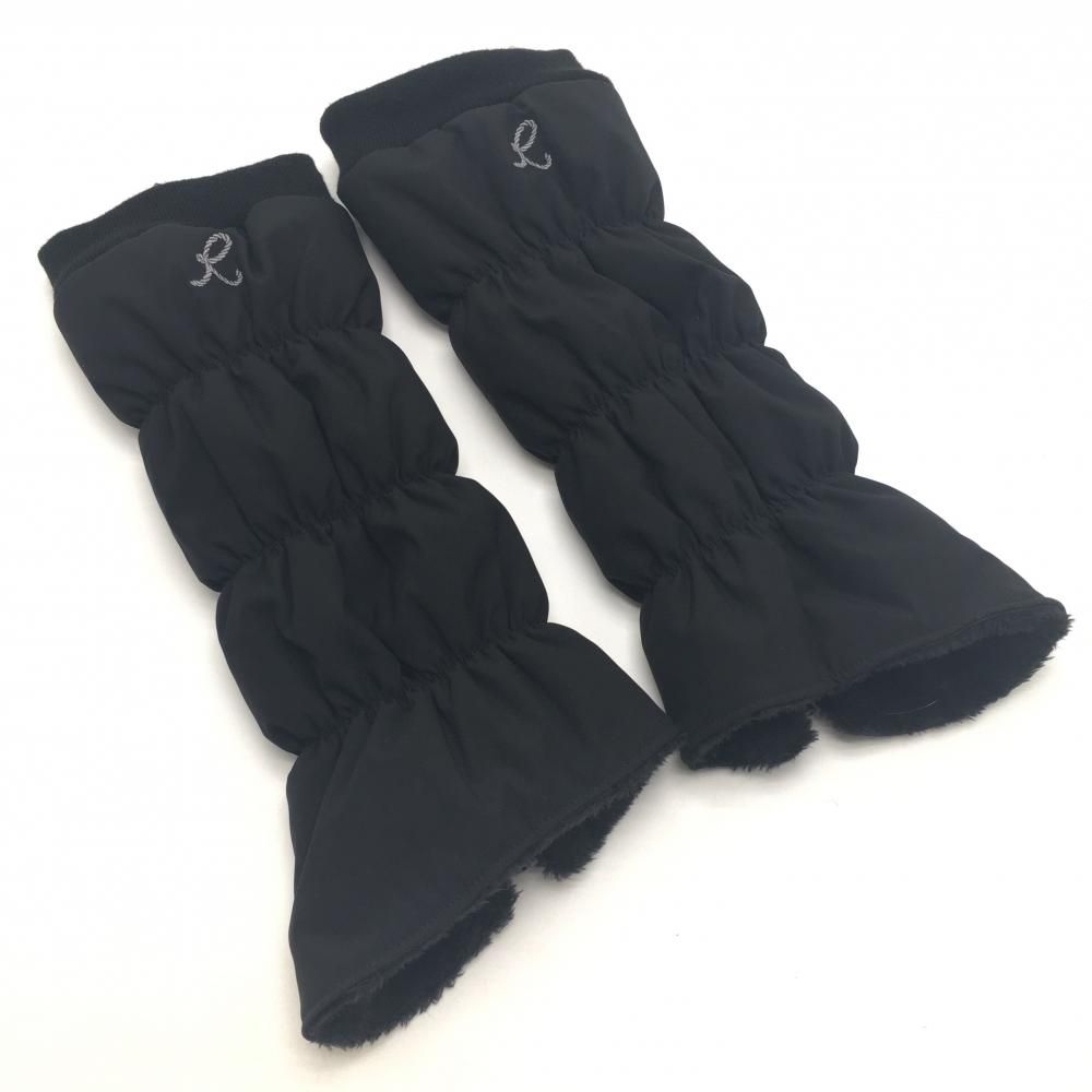 【美品】ジュンアンドロペ　レディースゴルフ　ブラックレッグウォーマー 黒 超美品】ジュンアンドロペ 中綿レッグウォーマー 黒 裏ボア 一部ニット