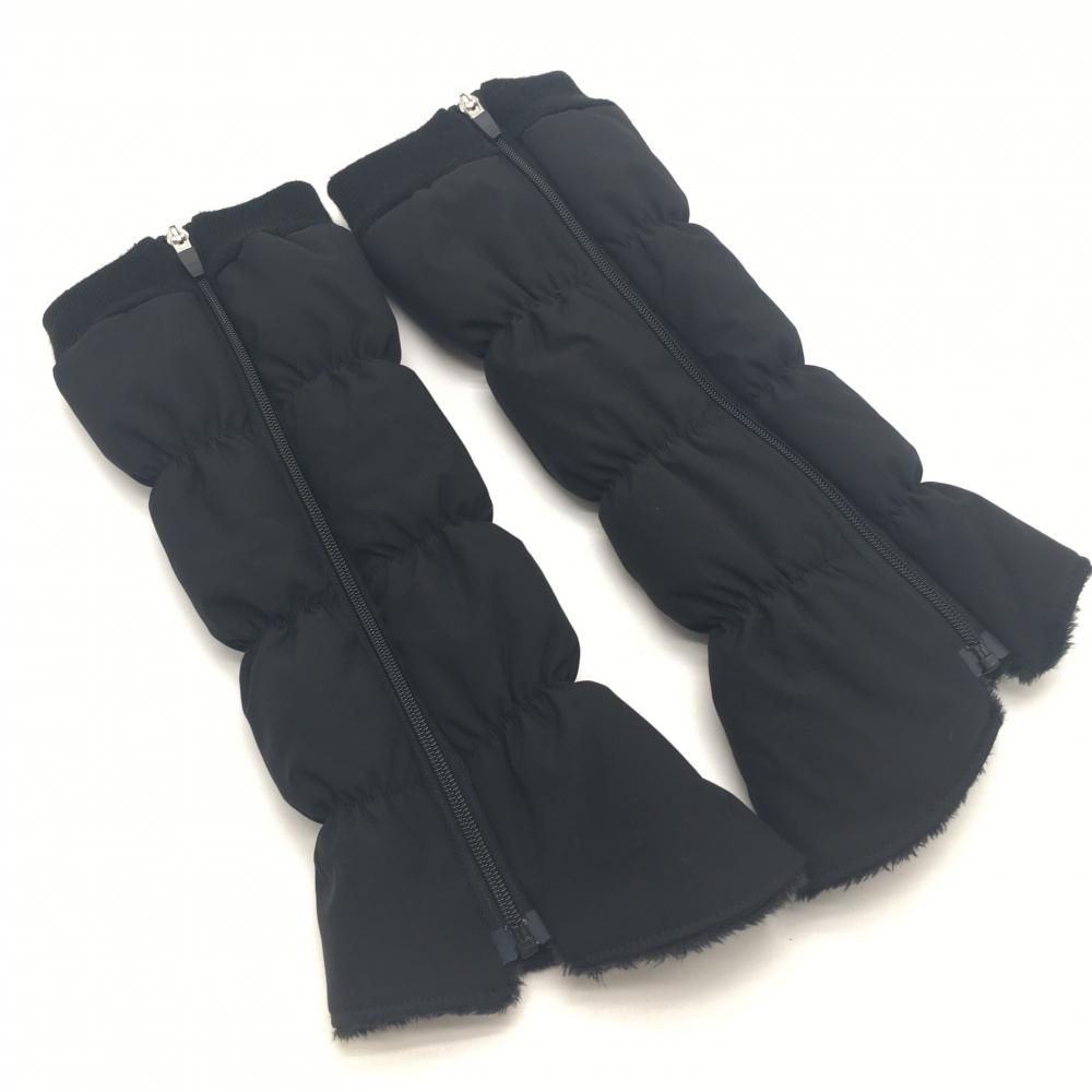 超美品】ジュンアンドロペ 中綿レッグウォーマー 黒 裏ボア 一部ニット
