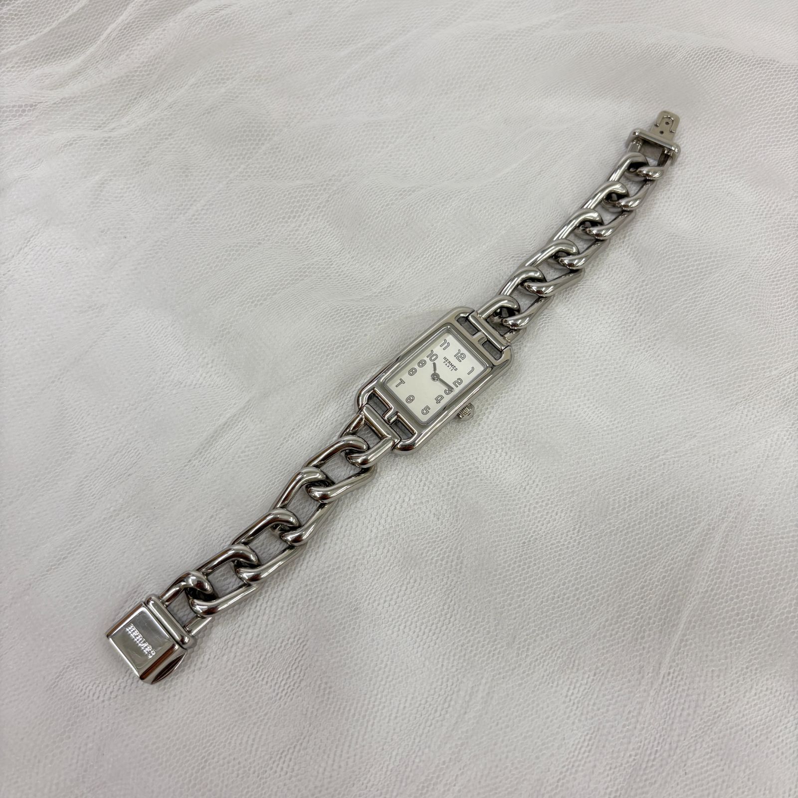 鑑定済み【 美品 】エルメス 《 ナンタケット 》 PM 29mm シルバー 