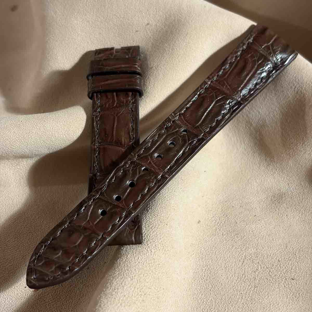 cro-1916 クロコダイル 腕時計ベルト ブラック ラグ幅18mm cro-1916 クロコダイル 腕時計 ベルト ブラック (ラグ幅18 mm - バッ