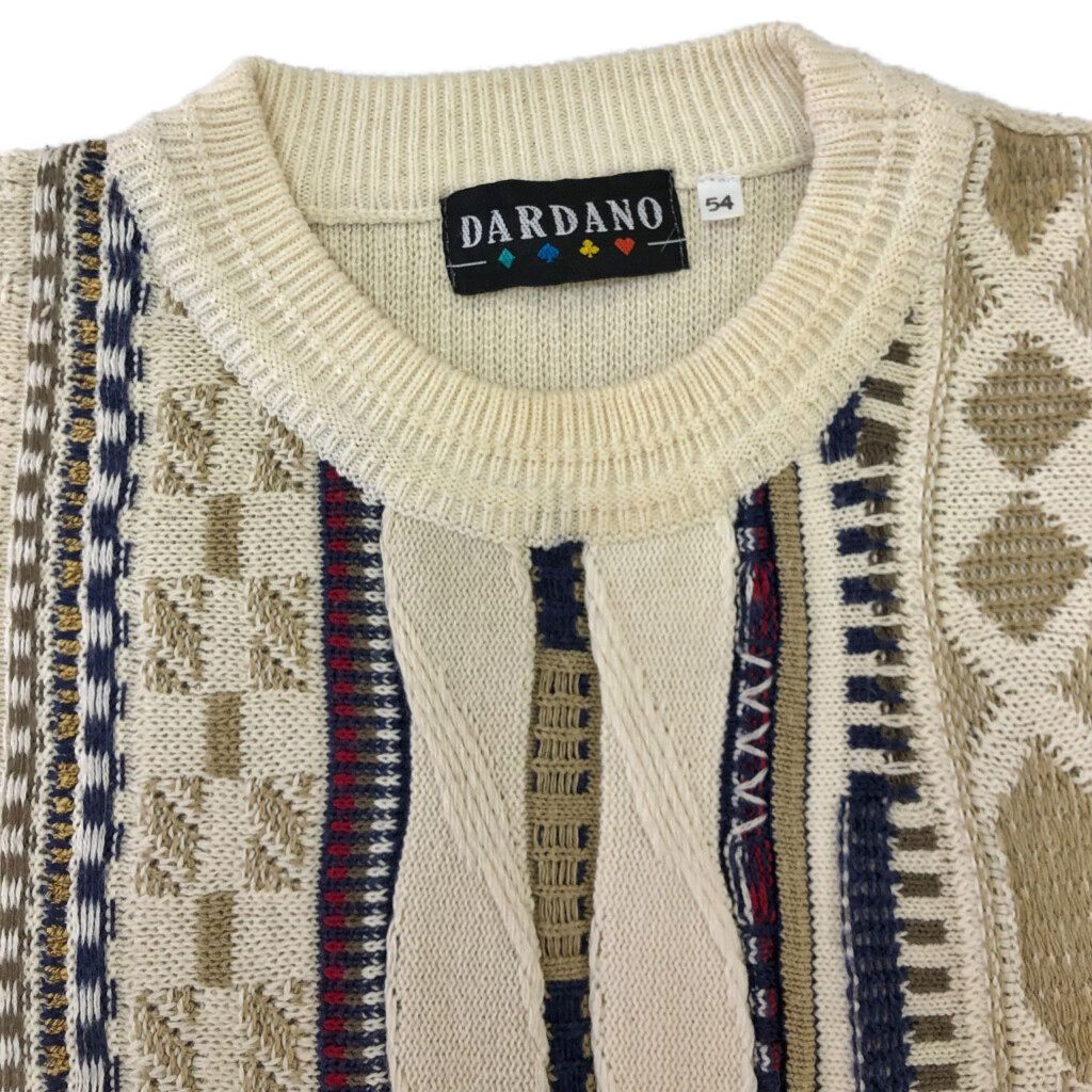 90年代 イタリア製 DARDANO 3Dニットセーター ユーロ マルチカラー