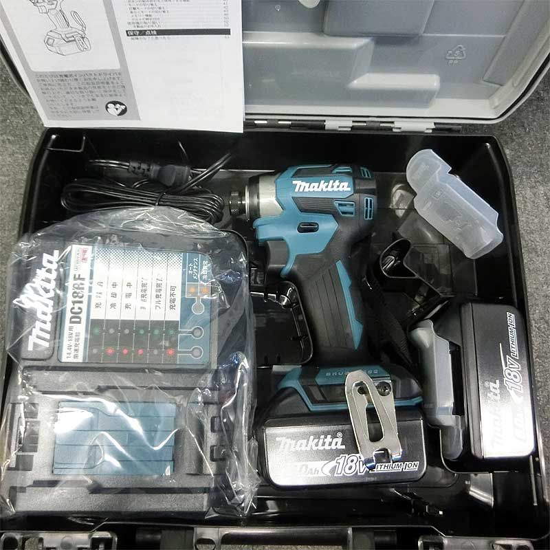 マキタ 穴あけ ネジ締め ケース難あり 18 V 充電式インパクトドライバ 青 フルセット 6 0 Ah