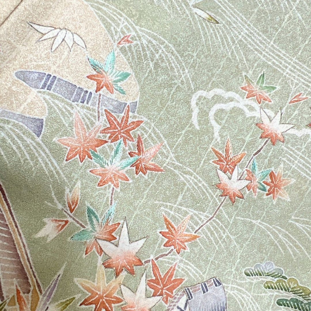 千總 金通し 金駒刺繍 刺繍 色留袖 茶屋辻 松竹梅 着物 013b p ms 
