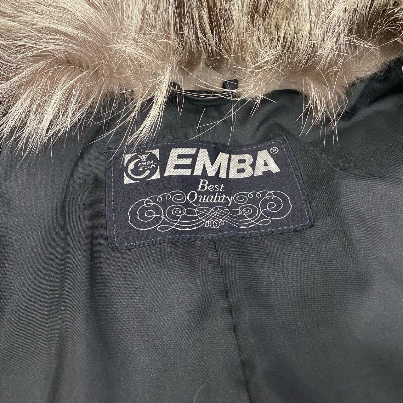 72a15 EMBA エンバ シルバーフォックスコート サイズF 本毛皮 Fox Fur