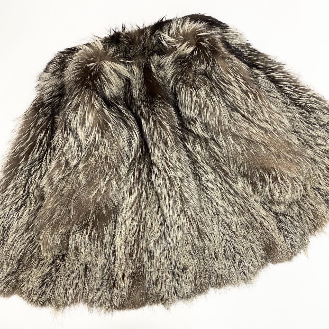72a15 EMBA エンバ シルバーフォックスコート サイズF 本毛皮 Fox Fur