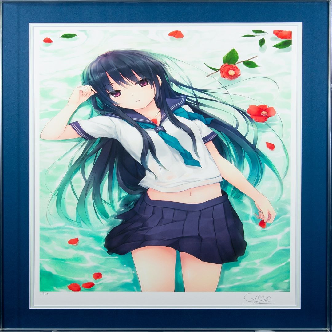 珈琲貴族】 「水椿」 版画 アールジュネス / アールビバン保証書付