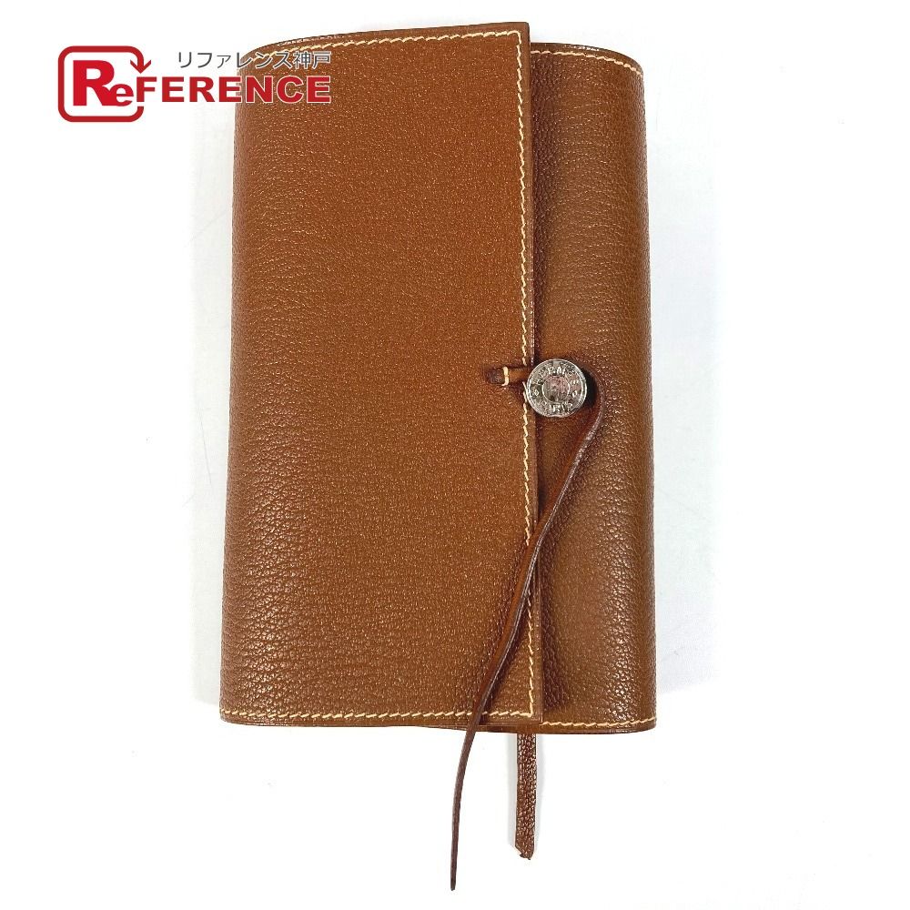 HERMES エルメス ノートカバー ブックカバー セリエロゴ レザー ブラウン
