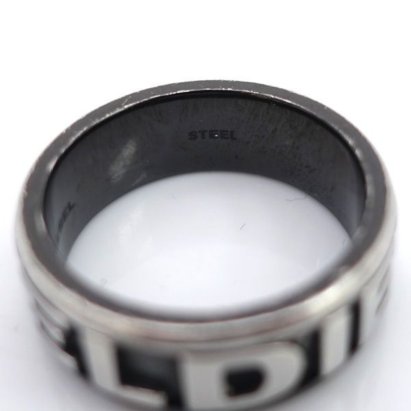 未使用品ディーゼル　ステンレススチール製バンドリング　22号 DIESEL / ディーゼル □指輪 リング ＃22 スチール 【リング/指輪