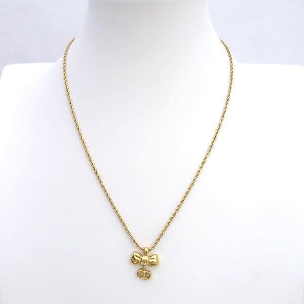 クリスチャン　ディオール　リボンチャーム　ネックレス Christian Dior / クリスチャンディオール □ネックレス リボン