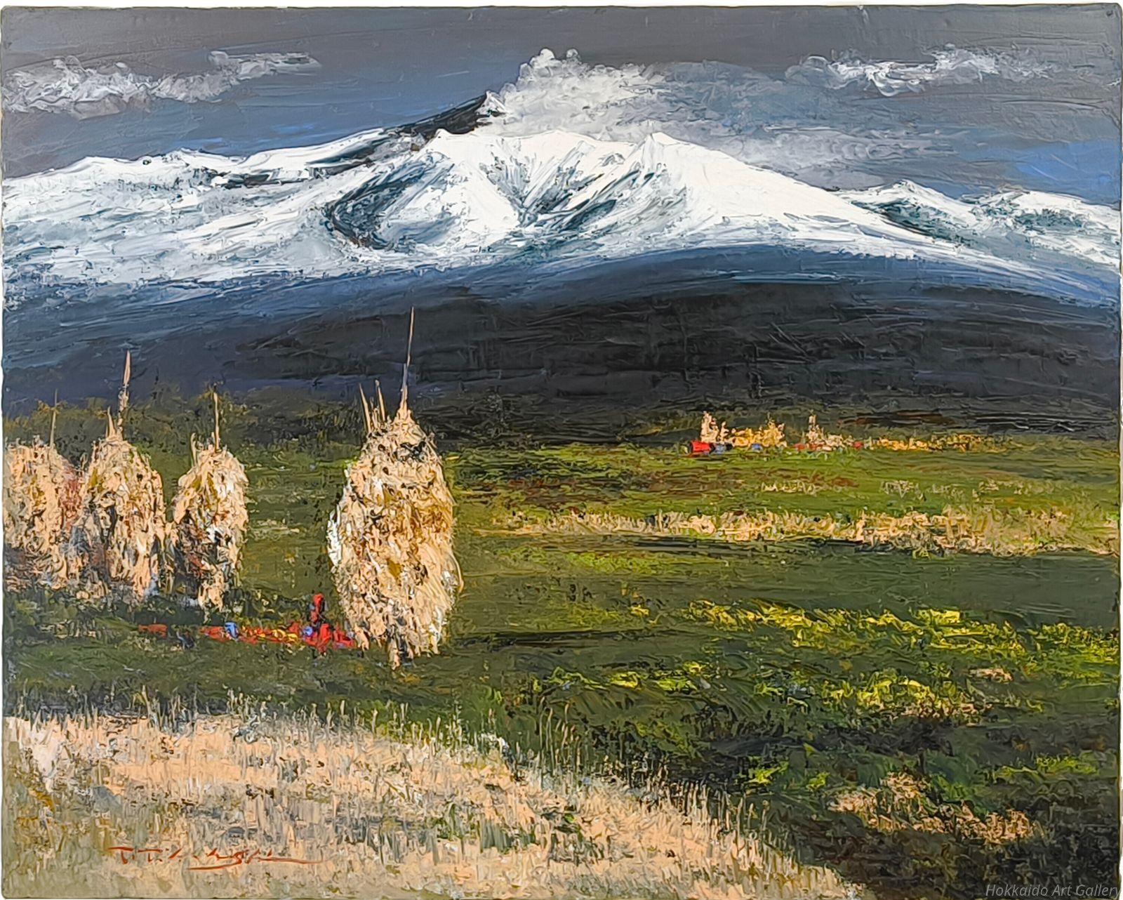 高橋哲夫 「新雪の十勝岳」 油絵・油彩画 絵画 - メルカリ