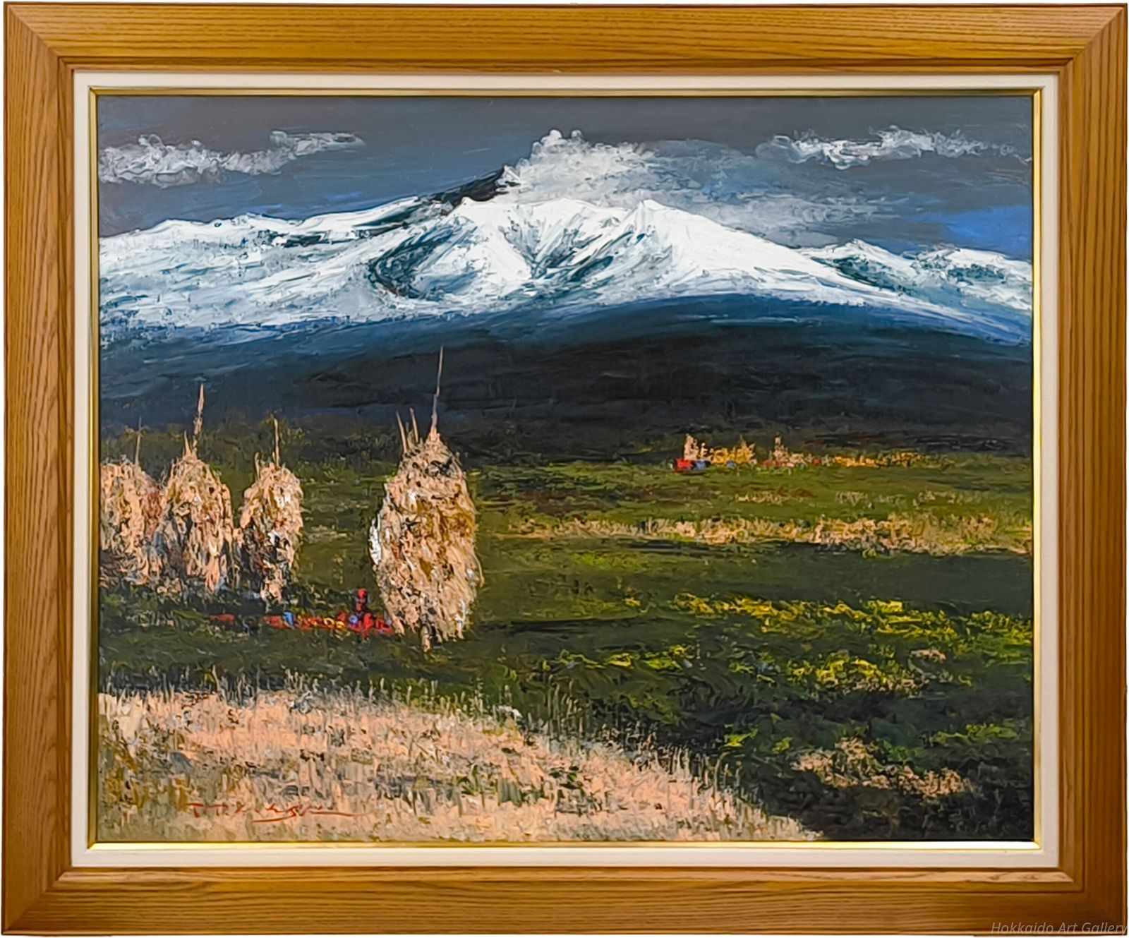 絵画　油彩画　高橋哲夫　青森県弘前市　岩木山 高橋哲夫 「新雪の十勝岳」 油絵・油彩画 絵画 - メルカリ