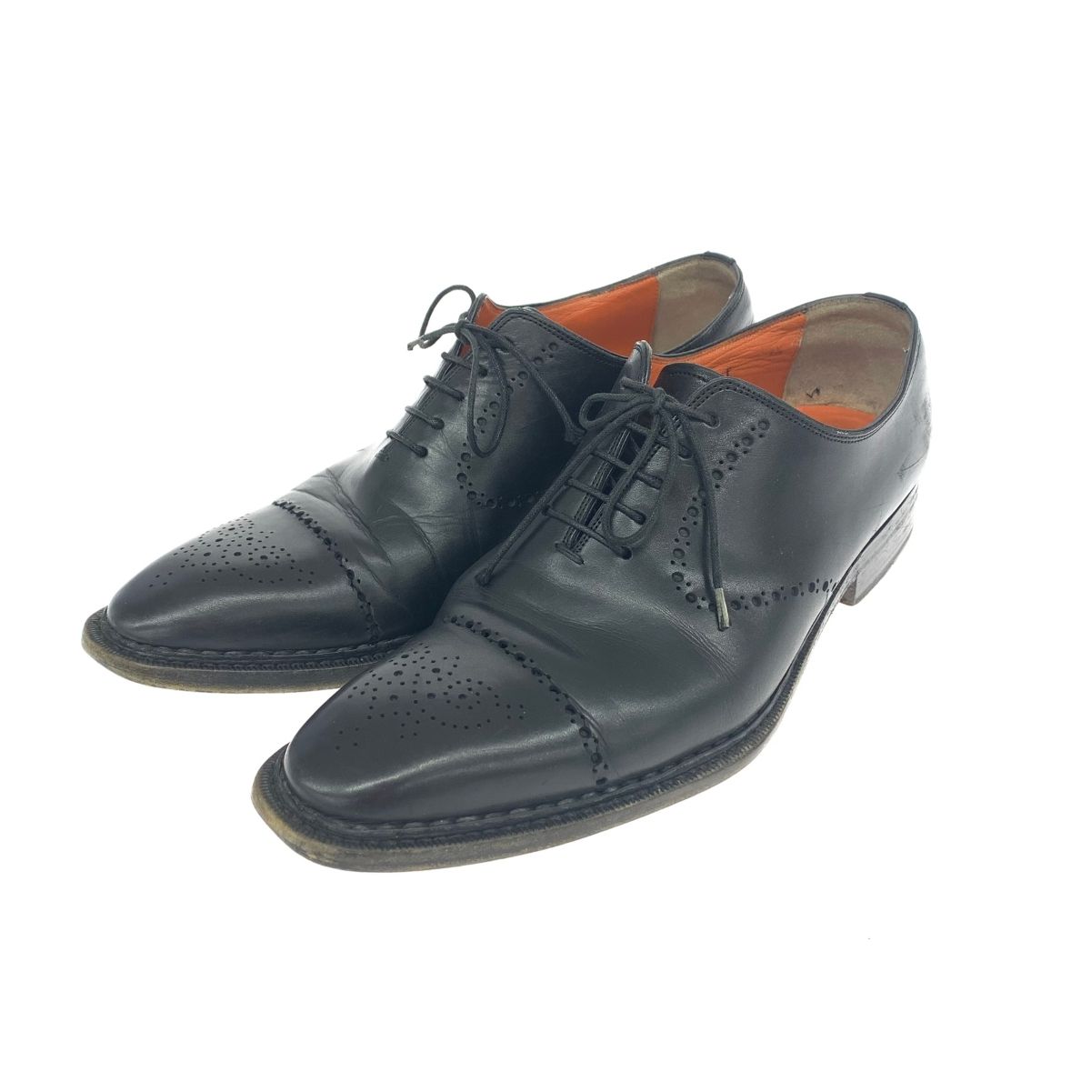 サントーニ　santoni ドレスシューズメダリオン SANTONI サントーニ 一枚革メダリオンシューズ 表記サイズ:7.5