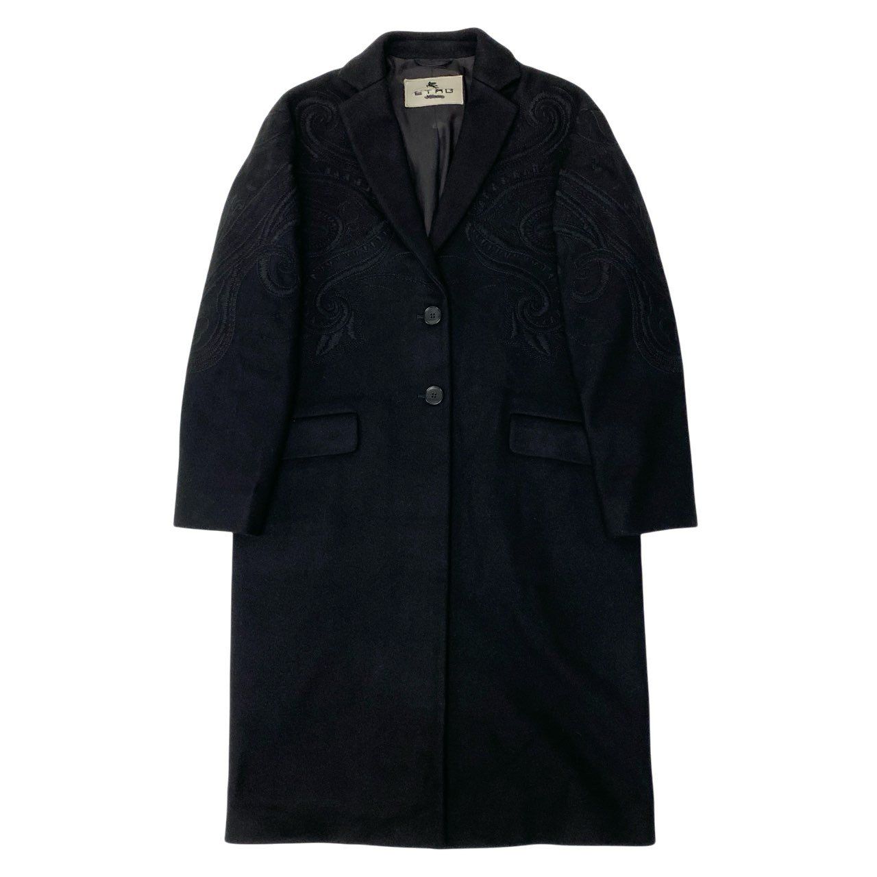 82a15 ETRO エトロ チェスターコート ロングコート ペイズリー 刺繍