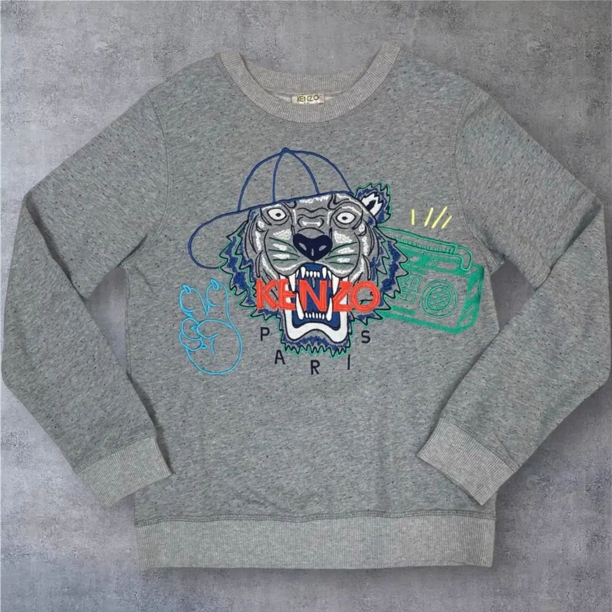 KENZO ケンゾー キッズ グレー タイガー 刺繍 スウェット 14A (成人XS