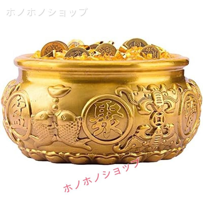 聚宝盆 元宝 置物 真鍮 シトリン 風水 インテリア
