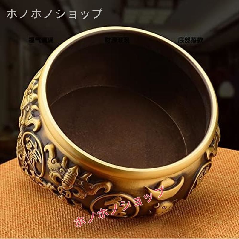  聚宝盆 元宝 置物 真鍮 シトリン 風水 インテリア 小物収納ボックス 置物 インテリア小物